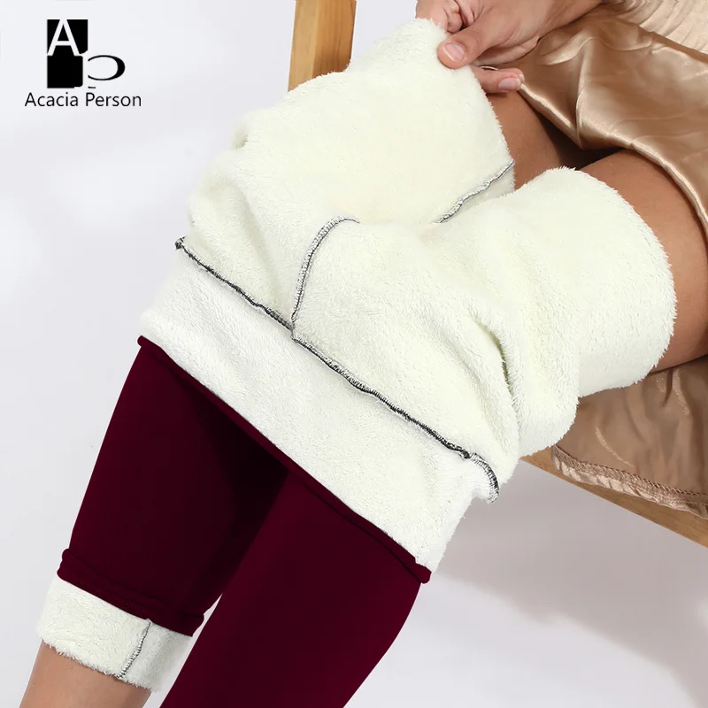 

Winter Pants For Women Thick Velvet Pants Warm Trousers Women Skinny Solid Fleece Trousers Leggings