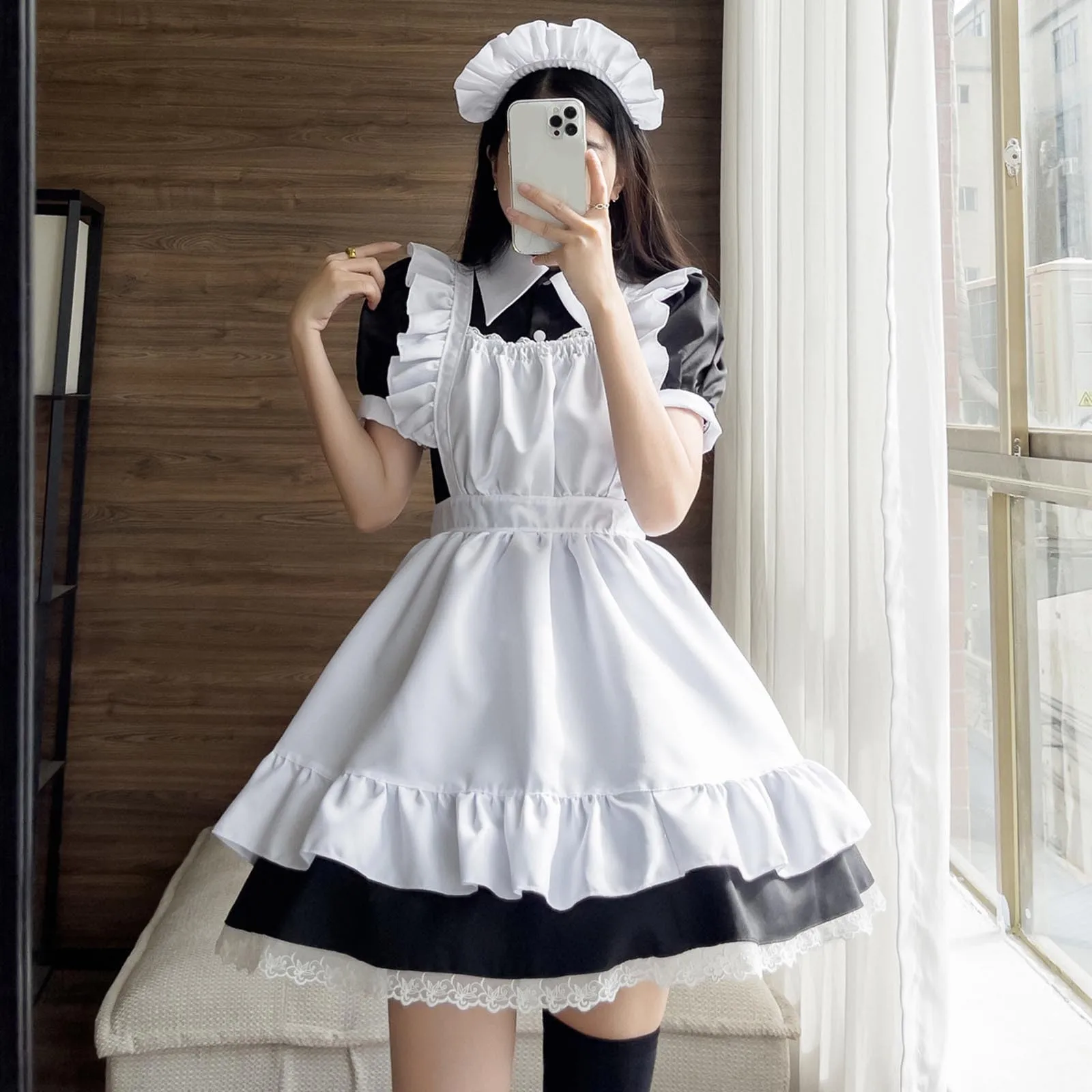 

Модный женский костюм средневековой лютины в виде служанки, костюм милого служанки для косплея, костюм с пышными рукавами, комплект платья