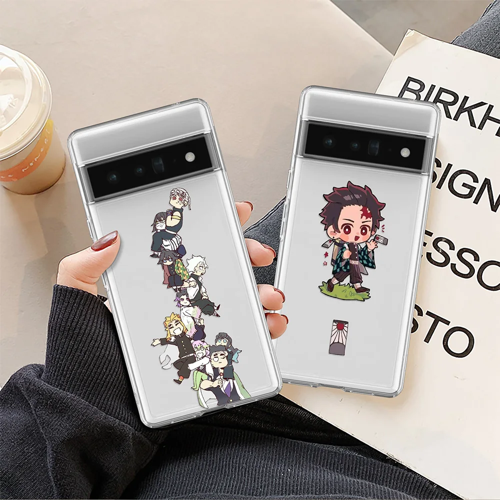 

Anime Demon Slayer Phone Case for Google Pixel 6a 6 Pro 5 5a 5G 4 4a 5G 4XL 3aXL 3a 3XL 3 2XL 7Pro Kimetsu No Yaiba Clear Cover