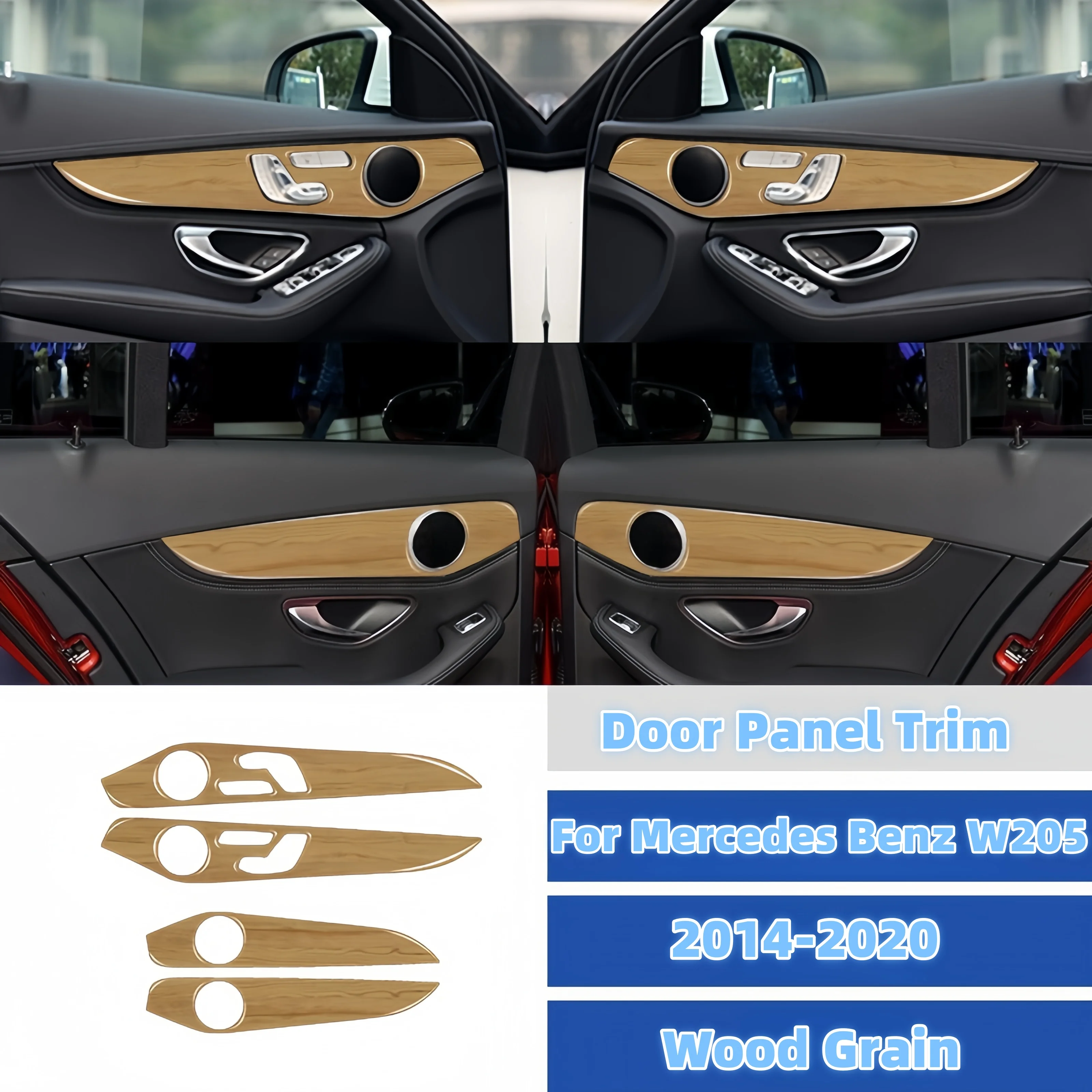 Для Mercedes W205 Benz GLC C Class 2014-2020 отделка для боковой двери под дерево полоса наклейка