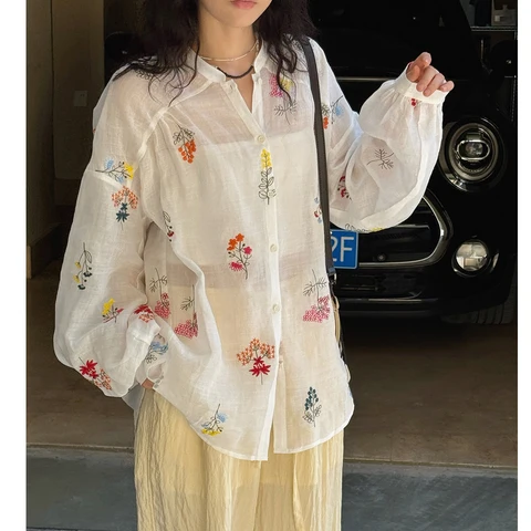 Женские льняные блузки Sherhure белые