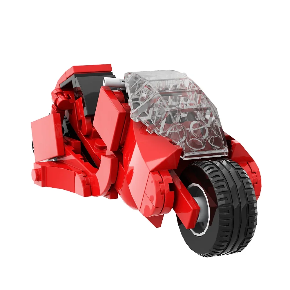 Красные мотоциклетные строительные блоки MOC AKIRA Kaneda's Bike Red VESPA Гоночный