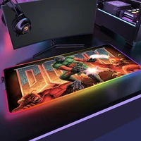 doom 4 rgb game mouse pad computer gaming laptop desk mat gamers accessories big colorful led mousepad table mouse pad company