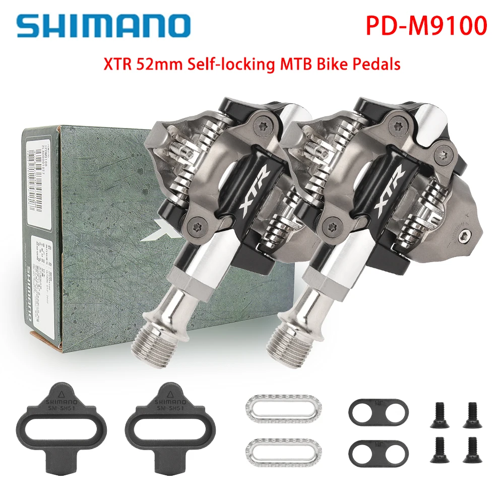 SHIMANO XTR PD-M9100 Велосипедные педали для MTB велосипеда 52 мм Самоблокирующиеся SPD