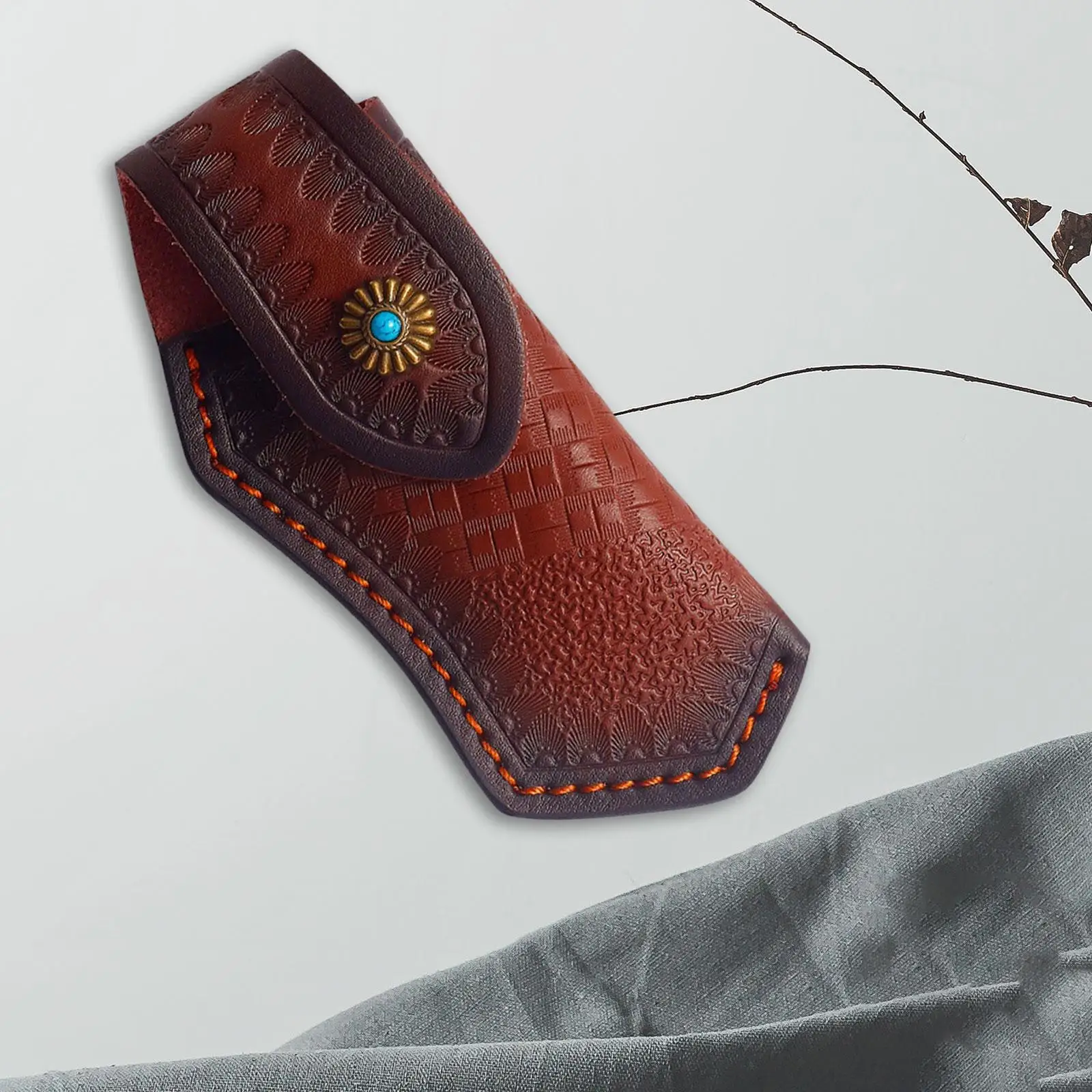 

PU Leather Knife Sheath Pocket Organizer Pouch Multitool with Belt