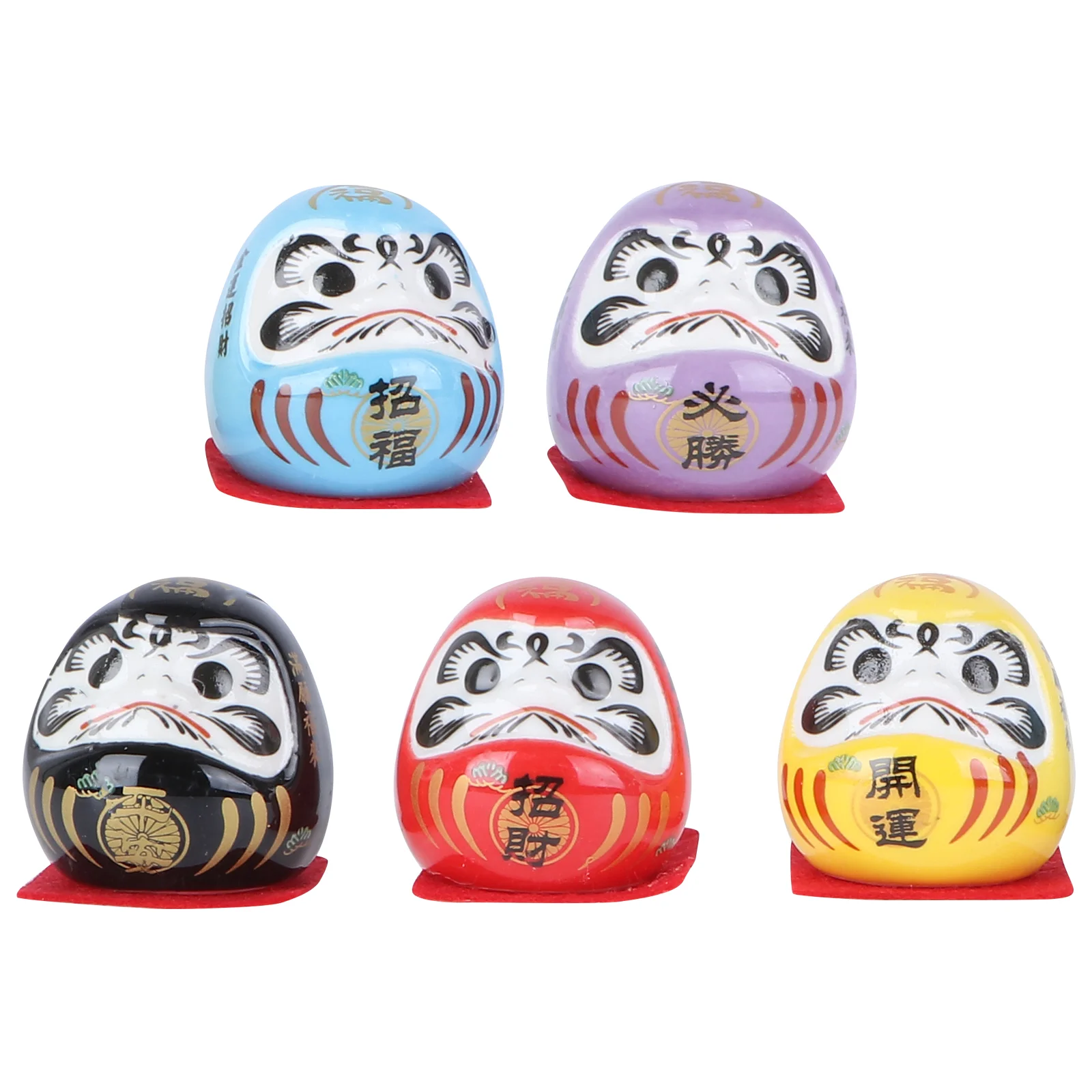 

5 Pcs Bodhidharma Ornaments Ceramic Decoration Amulet Decorative Prop Ceramics Desktop Adorn Mini Animal Figurines