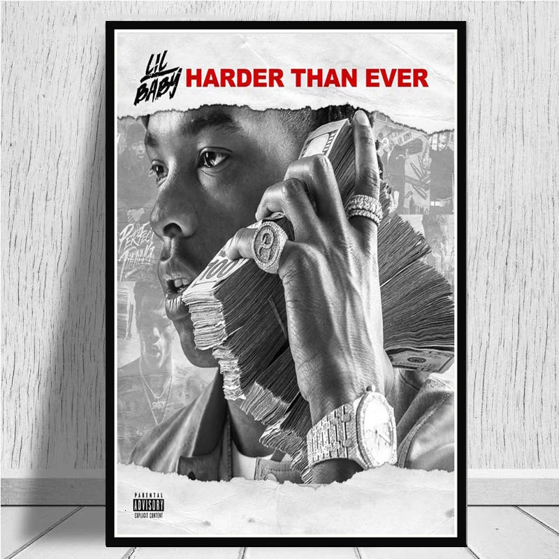 

New Lil Baby Rapper Hip Hop Rap Music posters and prints Canvas Painting Wall Art Picture Nordic Decoration Home Decor