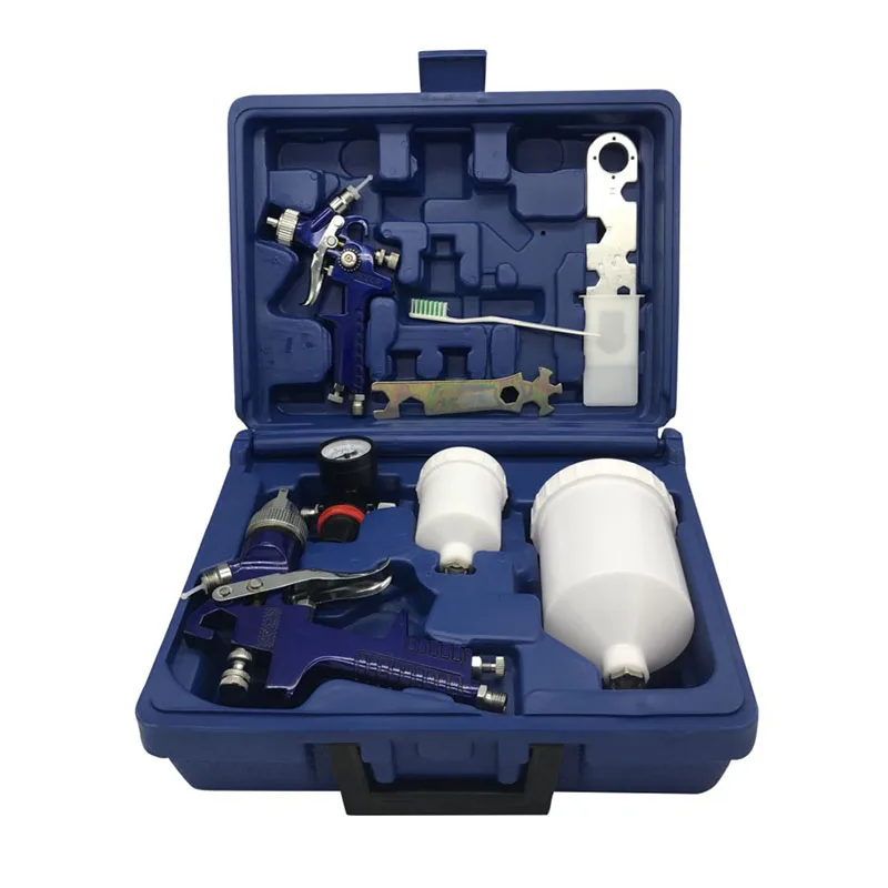 

Paint Spray Gun Double Gun Boutique Set Box Upper Pot High Atomization Spraying Pneumatic Tool H827+H2000