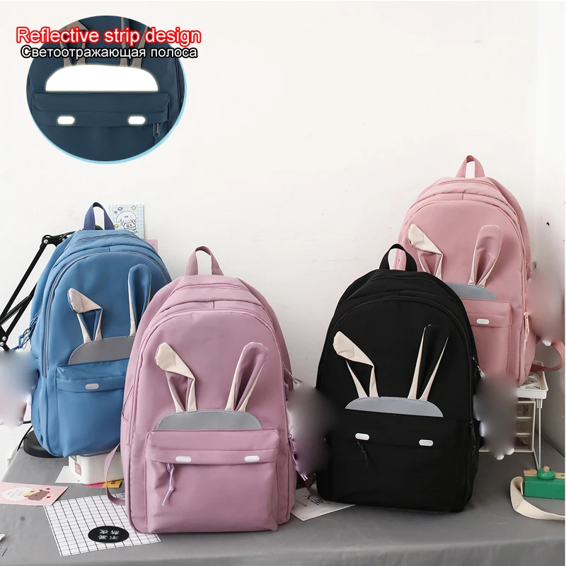 Waterproof kids bags for girls Reflective strip design kids backpack fashion Kawaii school bags for girl 2022 Student School Bag