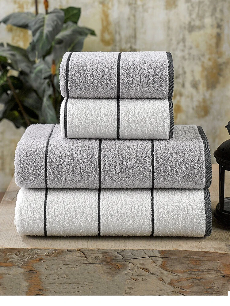 

Bathroom Towels Set Hand Face Kitchen Towel Cotton 50x85 Cm 70x140Cm Quick Drying Super Absorbent Soft Material Grey Creme Color