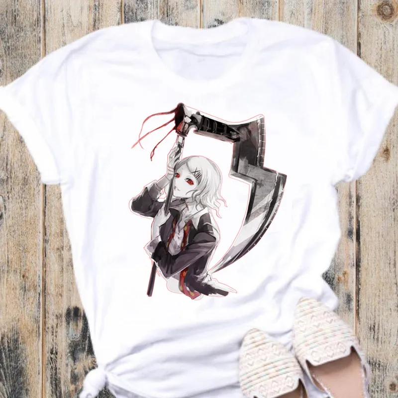 Футболка женская с коротким рукавом японская забавная тенниска из аниме