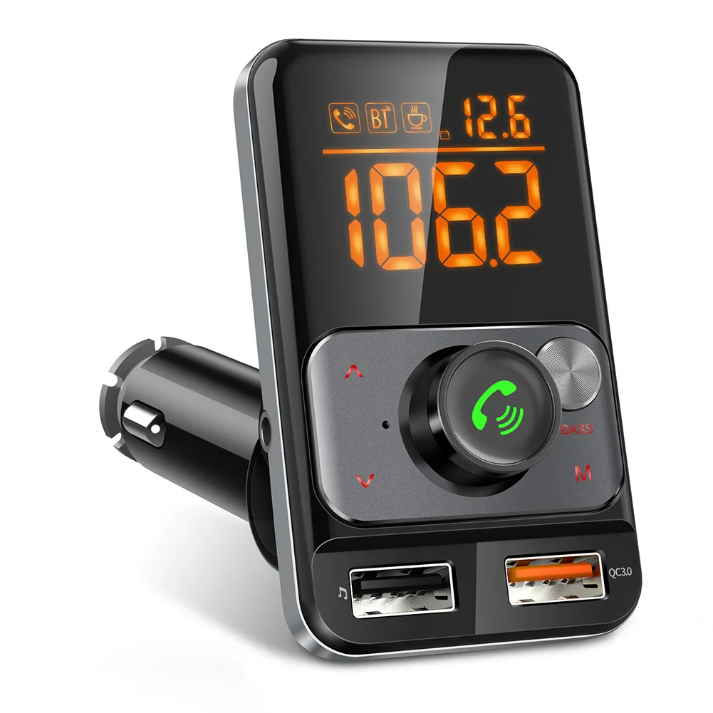 

1 шт., автомобильный беспроводной FM-передатчик с MP3-плеером и 2-мя USB-портами