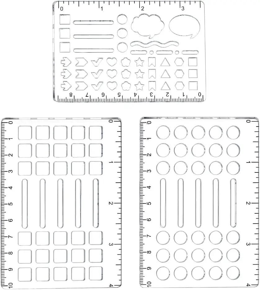 

Набор из 3 трафаретов из акрила