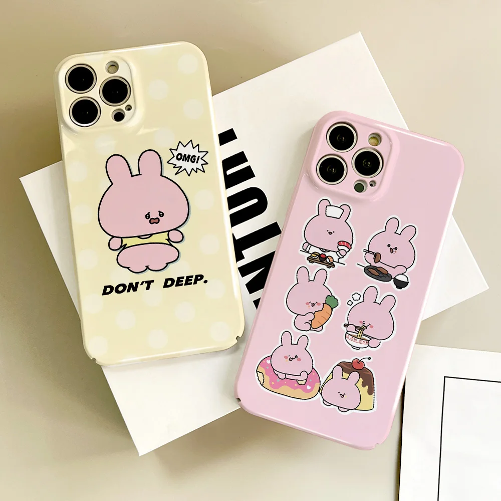 Милый чехол для телефона с рисунком A-Asamimichan iPhone 16 15 14 13 12 11 Plus Pro Max Mini глянцевый