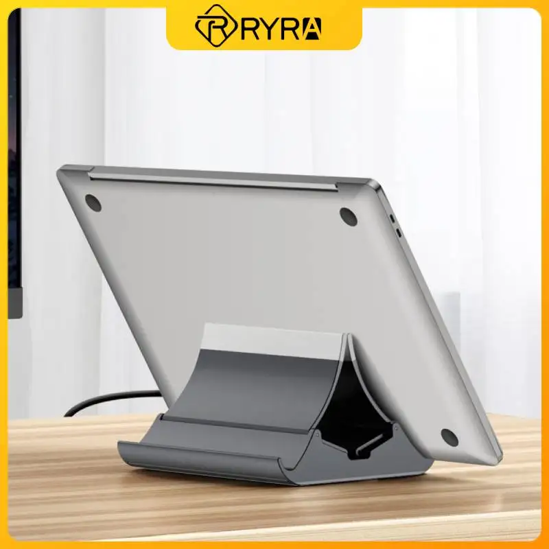 

RYRA Plastic Vertical Laptop Stand Holder Adjustable Desktop Notebook Dock Space-Saving 3 In 1 For MacBook IPad Tablet Phone