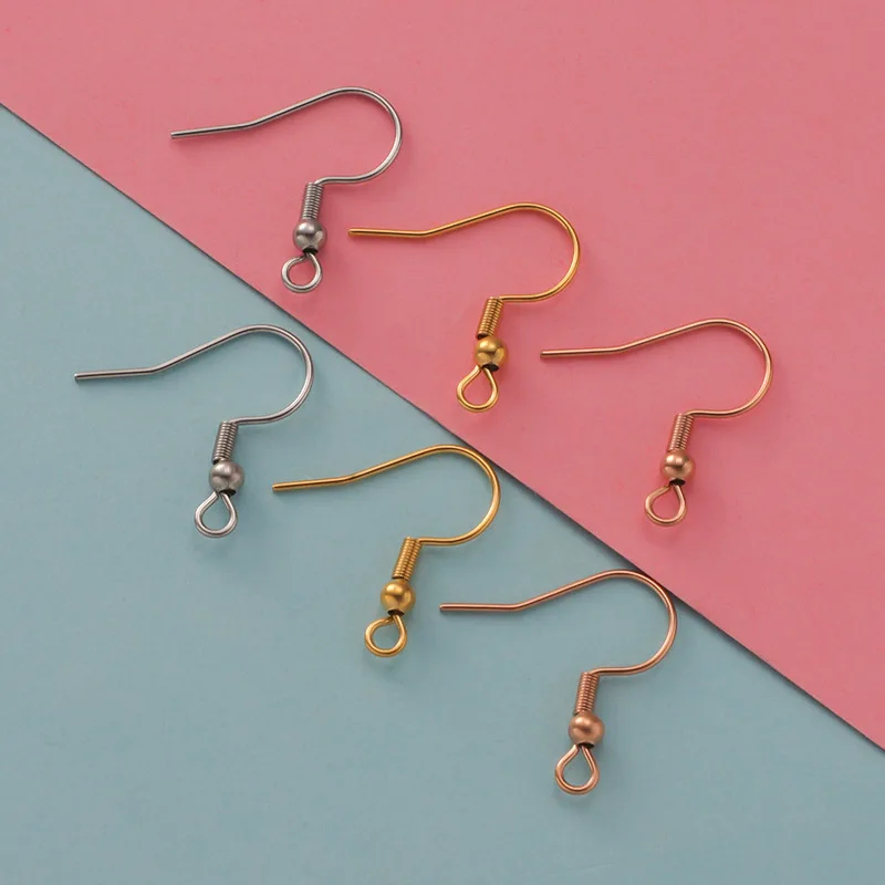 

50Pair/Lot PVD Plating Stainless Steel Hook Earrings For DIY Making Womens Pendant Earrings Summer Jewelry Girls Gifts