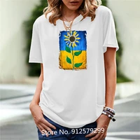 2022 cotton ukraine sunflower t shirt flower female t shirt harajuku tshirt confortable tee short sleeve tops