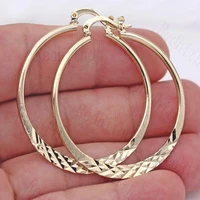 fashionable and creative pattern gold plated earrings exquisite and exaggerated popular large ring wave earrings earrings