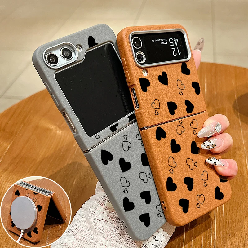 Мягкий силиконовый чехол с текстурой кожи для Magsafe Samsung Galaxy Z Flip6 Flip5 Flip4 Flip3 5G