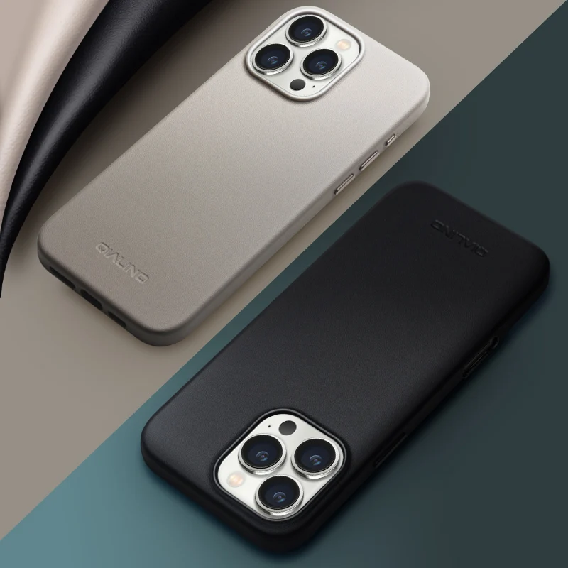 Новые тонкие Чехлы QIALINO из натуральной кожи для iPhone 16 Pro Max Противоударная задняя
