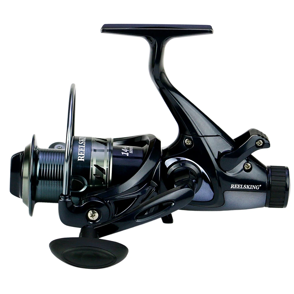 

Рыболовная катушка с левым/правым тормозом, двойной тормоз, максимальная нагрузка 8 кг, сверхпрочный Фидер для ловли карпа, металлическая спиннинговая катушка