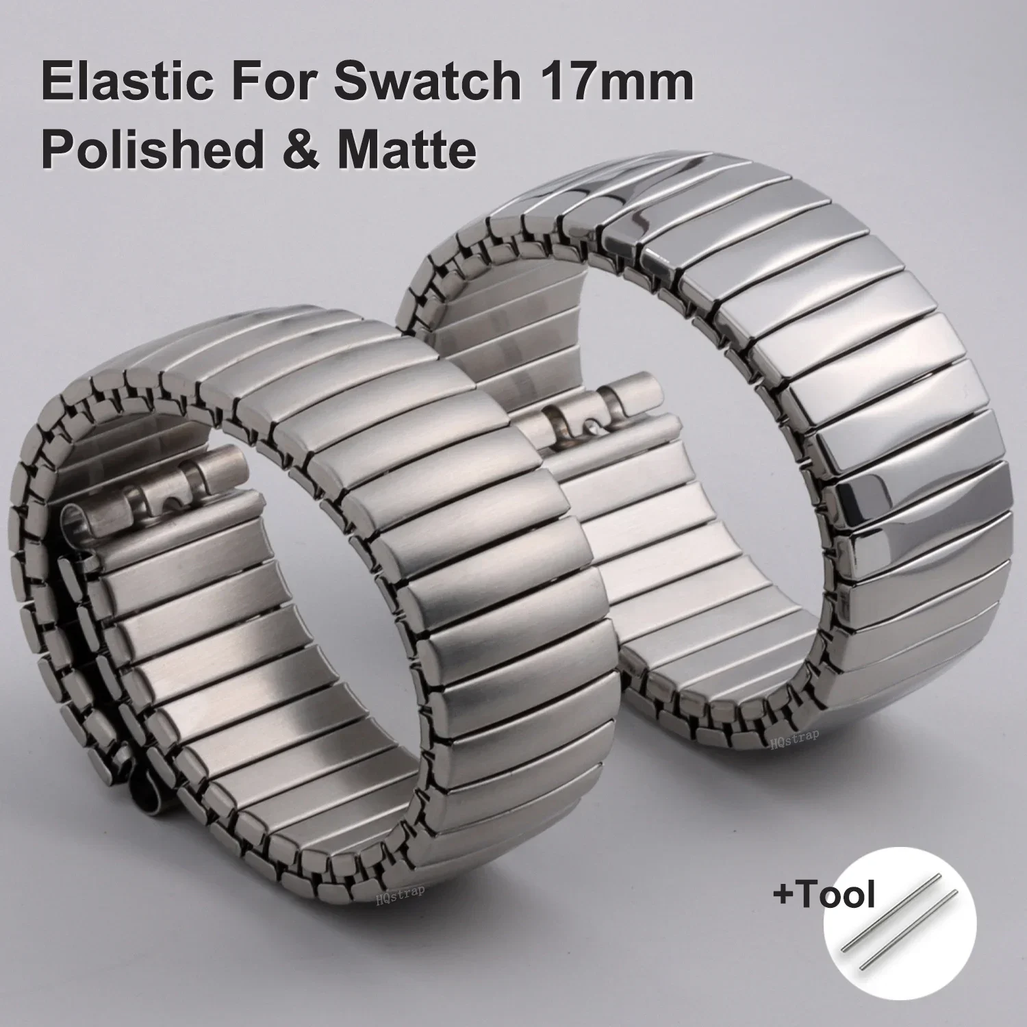 Эластичный ремешок из нержавеющей стали для фоторемешка 17 мм сменные ремешки