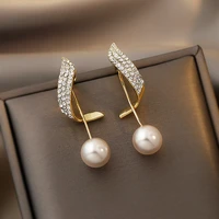 korean fashion geometric metal pearl pendant drop earrings for woman 2021 gothic girls elegant jewelry wedding set accessories