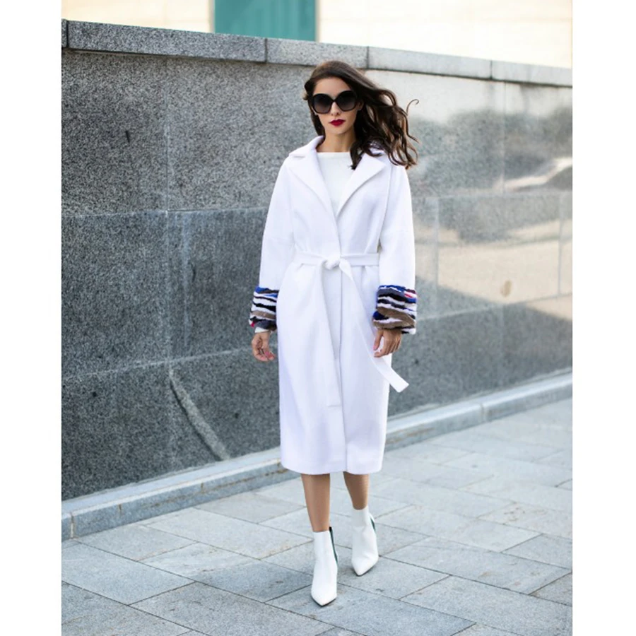 

Best Selling Fur Coat Women Natural Fur Jacket Wool Blend Overcoat Autumn Cardigan Fashion