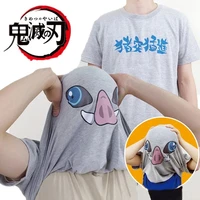 anime demon slayer hashibira inosuke cosplay cotumes kids adult unisex t shirts sleepwear summer print unisex fashion tshirt