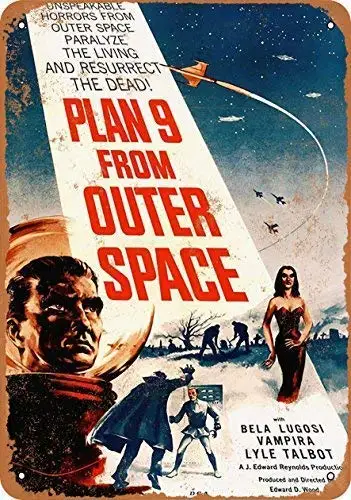 

Great Tin Sign 1959 Plan 9 From Outer Space Movie Wall Plaque Retro Aluminum Metal Sign Wall Decoration