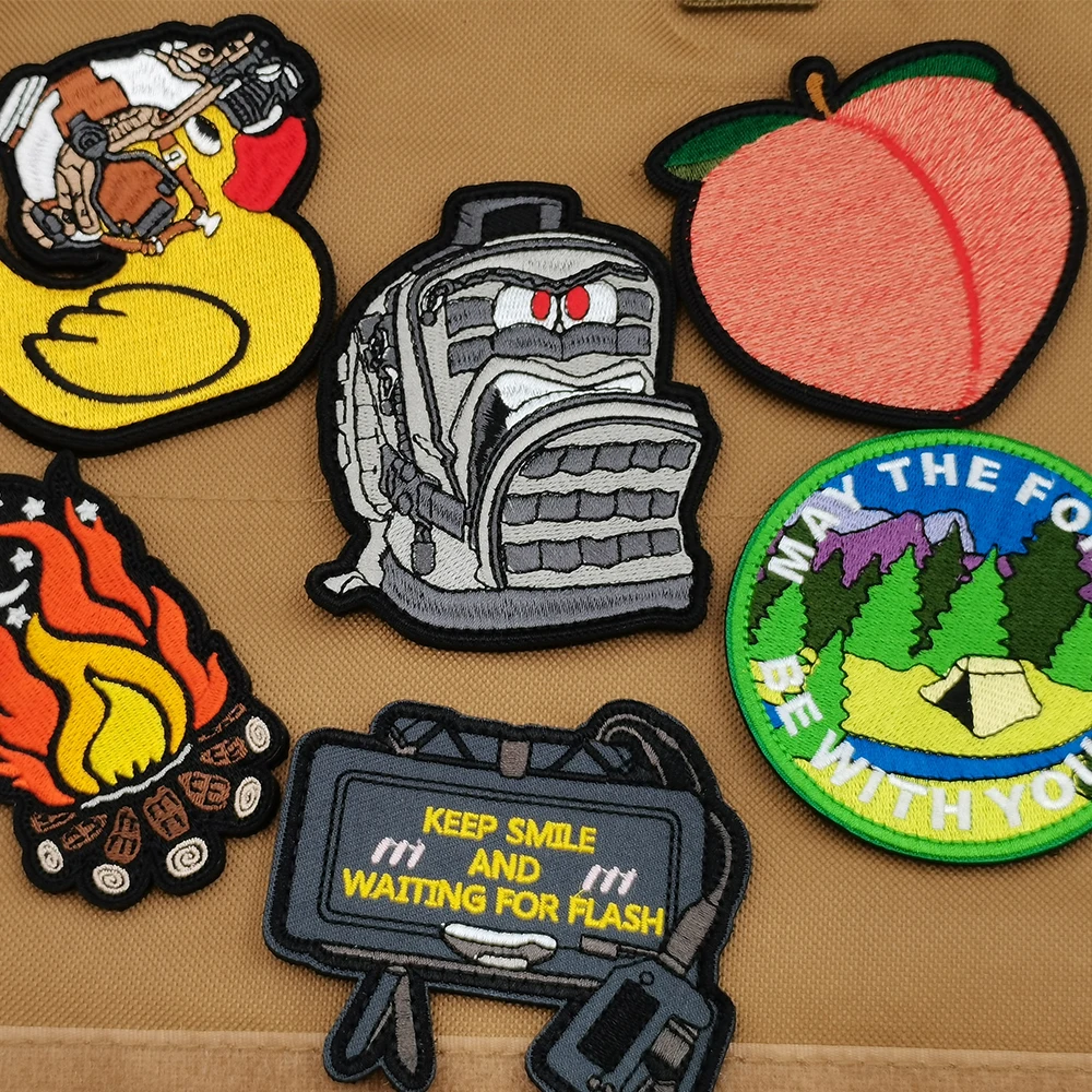 Тактическая вышивка Outddor забавные мультяшные животные утка огонь школьный ранец