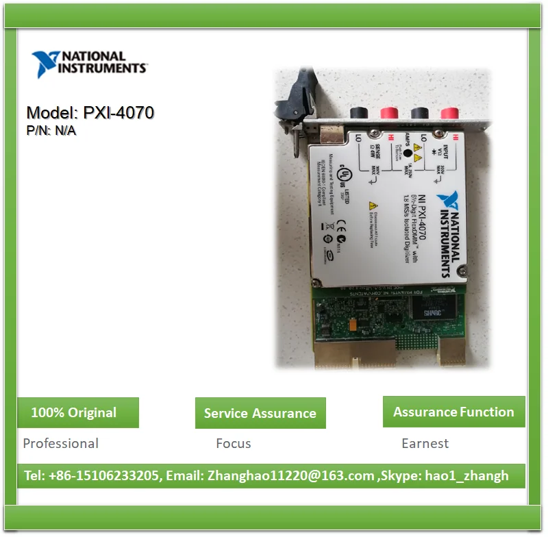 

NI PXI-4070 Specifications 6½-​Digit, ±300 V, Onboard . with 95%New and have 100%New products , real photo