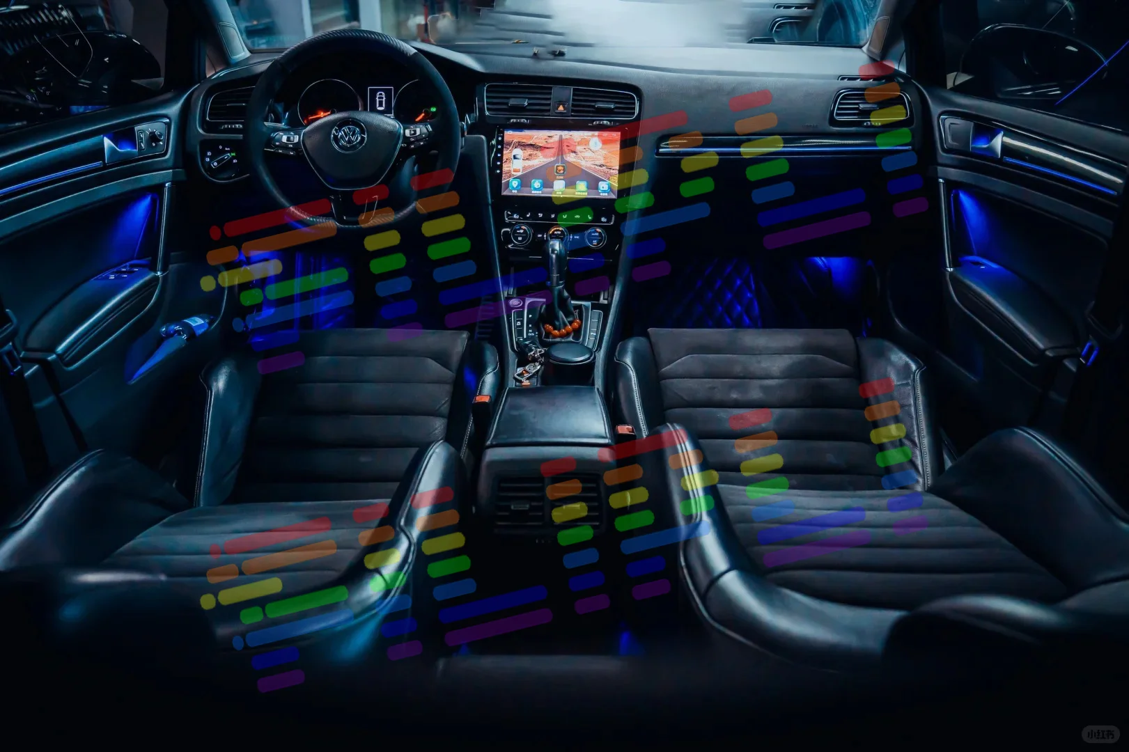 Для Volkswagen Golf7 2018-2020 окружающая декоративная атмосфера комплект ламп 64 цвета RGB