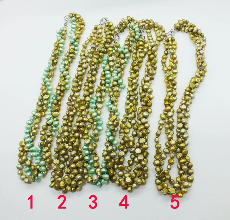 Оптовая продажа 5 шт./Iot 3 акции ожерелье из пресноводного жемчуга 100% пресноводный