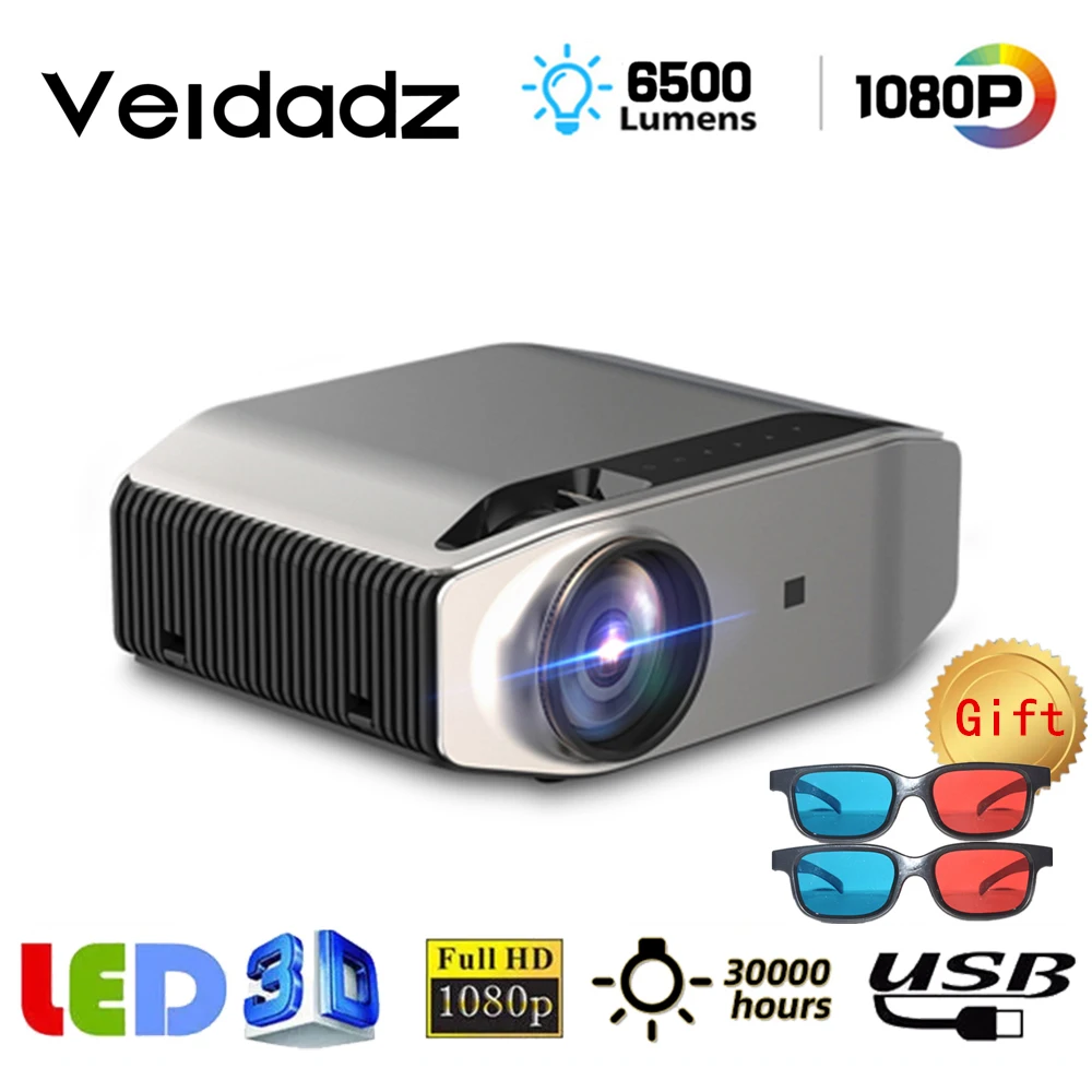 Светодиодный проектор VEIDADZ YG621 6500 люмен 1080P Full HD 3D оригинальный 1920x108 0P