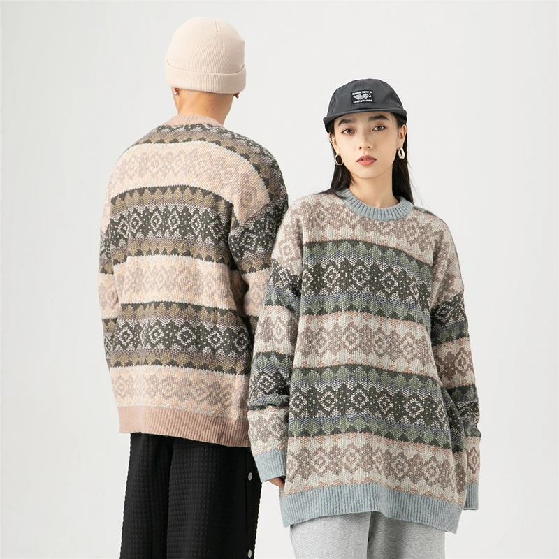 Винтажный свитер для мужчин Новое поступление уличная одежда с принтом Мужской