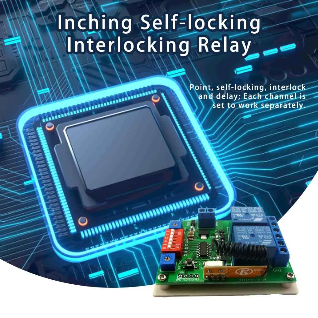 

Реле задержки беспроводного контроллера для EV1527 PT2262, 12 В постоянного тока, 2 канала