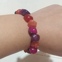 1pc random new style natural ice crack irregular gem colorful bracelet best gift for woman