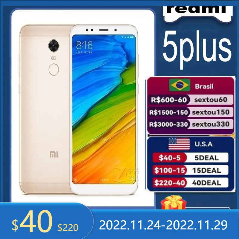 

Распродажа 11,11, Мобильный телефон Xiaomi Redmi 5 plus, аккумулятор 4000 мАч, в наличии в виде дракона, Большая скидка