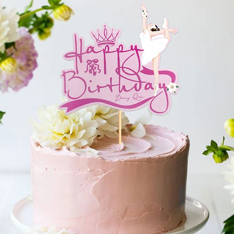 

Розовый картонный топпер балерина jeyomerry