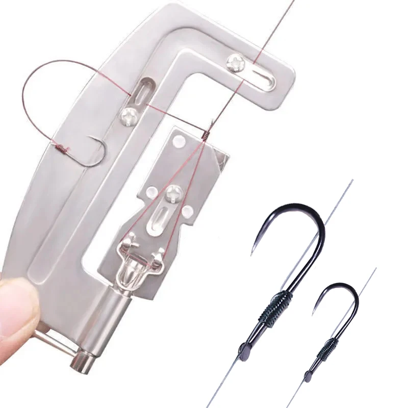 

Semi Automatic Fishing Hooks Line Tier Machine Portable Stainless Steel Fish Hook Line Knotter Tying Binding Fishing Accessories