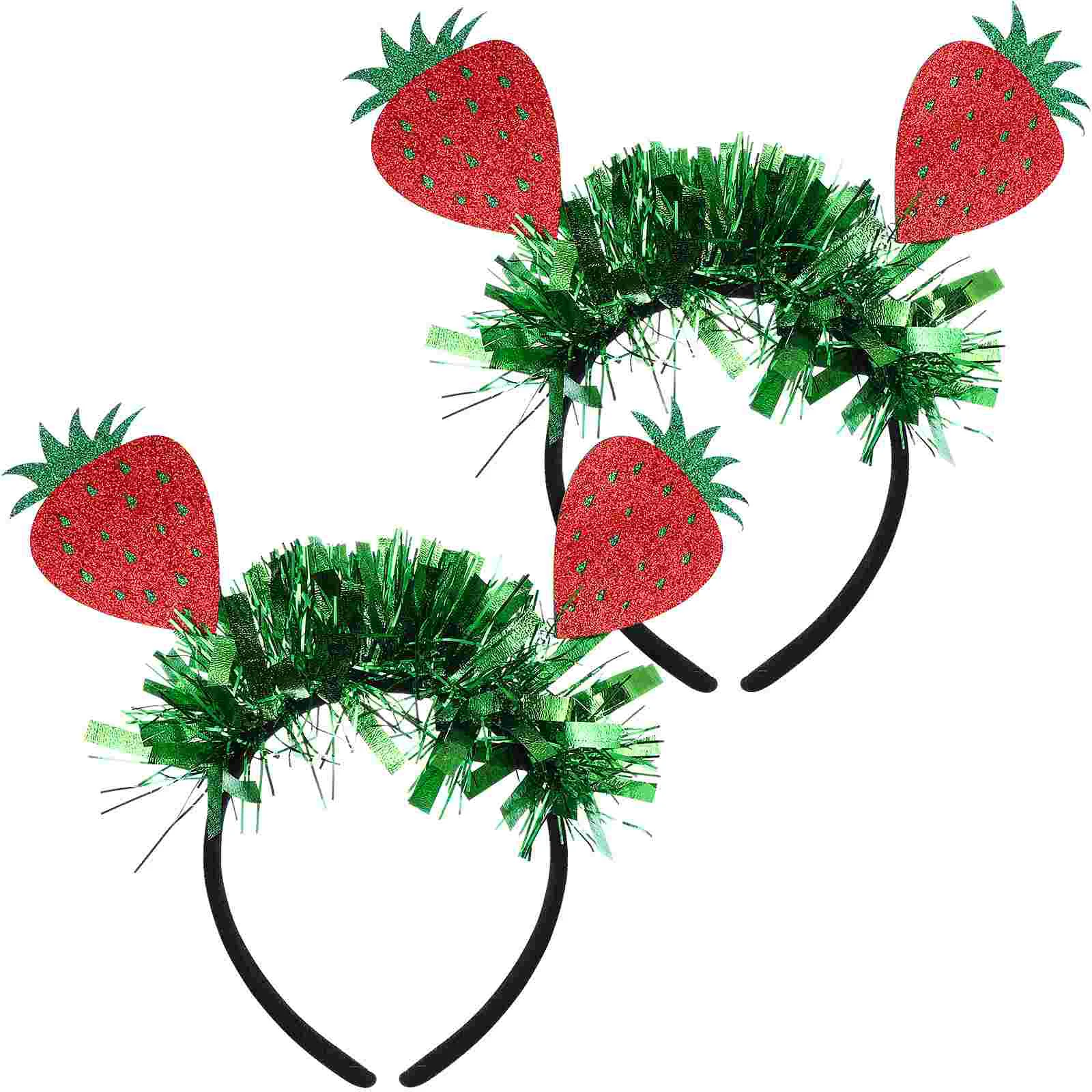 

2 Pcs Strawberry Headbands Spring Strawberry Hair Hoops Funny Strawberry Headdress for Kids Adults