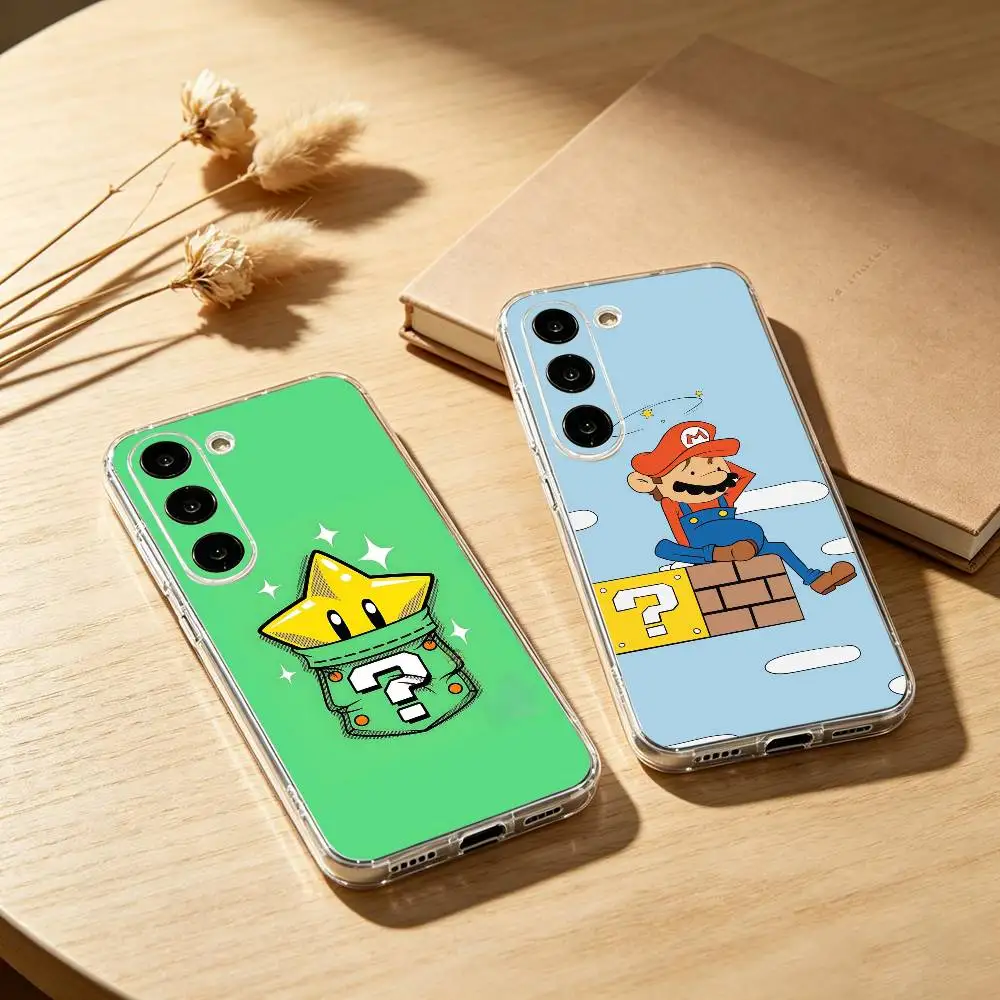 Фото Чехол для телефона Samsung Galaxy A91,80,73,72,71,53,52,32,31,22,21s,20 с рисунком Super T-MarioS Bros, прозрачный чехол №1