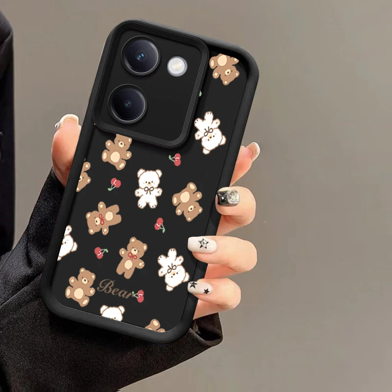 Модный Мягкий клетчатый рисунок щенка и мишки для VIVO Y35m Y78 Plus Y78m Y77 Y77e Y73t Y11 Y35 Y76s t1