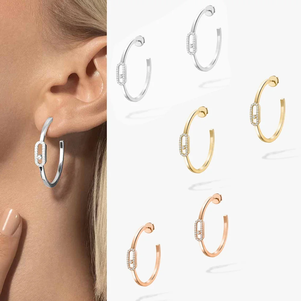 Женские серьги-кольца из серебра 925 пробы