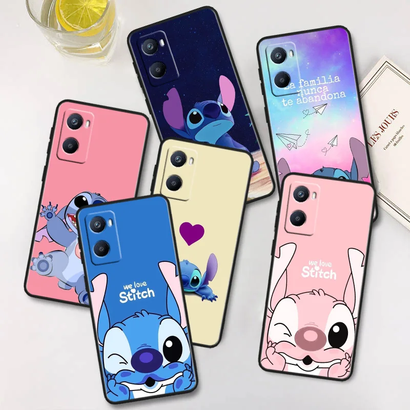 

Lilo Stitch Phone Case For OPPO A56S A55 A54S A53S A52 A33 A32 A31 A16S A16 A12 A11S A9 A5 2020 Black Cover