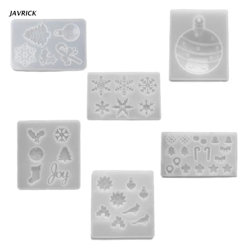 

Resin Crystal Epoxy Mold Snowflake Cane Letter Socks Tags Casting Silicone Mould