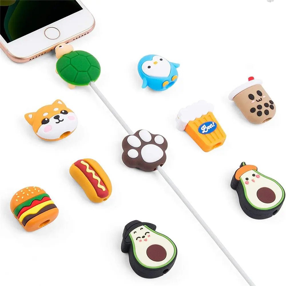 

1Pc Cartoon USB Cable Protector Data Line Cord Protector Protective Case Cable Winder Cover For iPhone Android Charging Cable