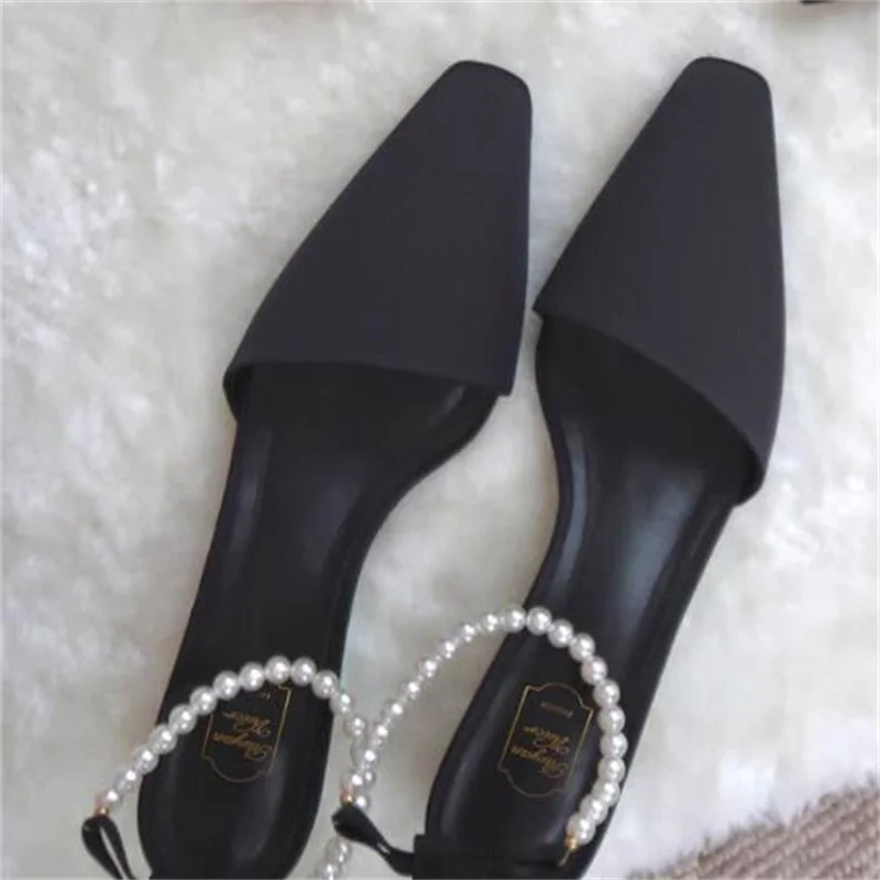 Женская обувь с жемчугом босоножки ремешком на щиколотке и пряжкой среднем