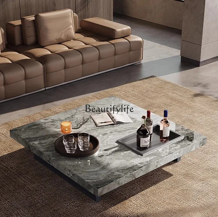 Роскошный Мраморный Квадратный кофейный столик венецианская коричневая